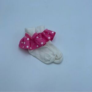 Kids Pink Polka Dot Ruffle Socks
